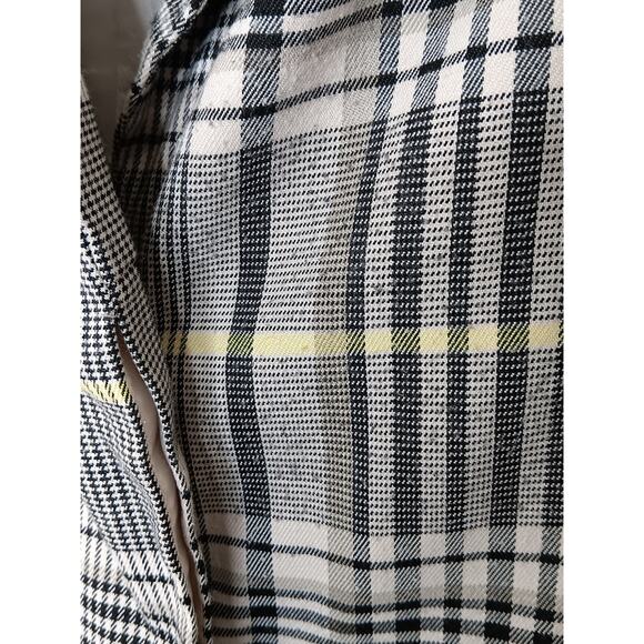 Avec Les Filles Plaid Coat Small Shoulder Pads Black Yellow Jacket Sz XS - Picture 8 of 16